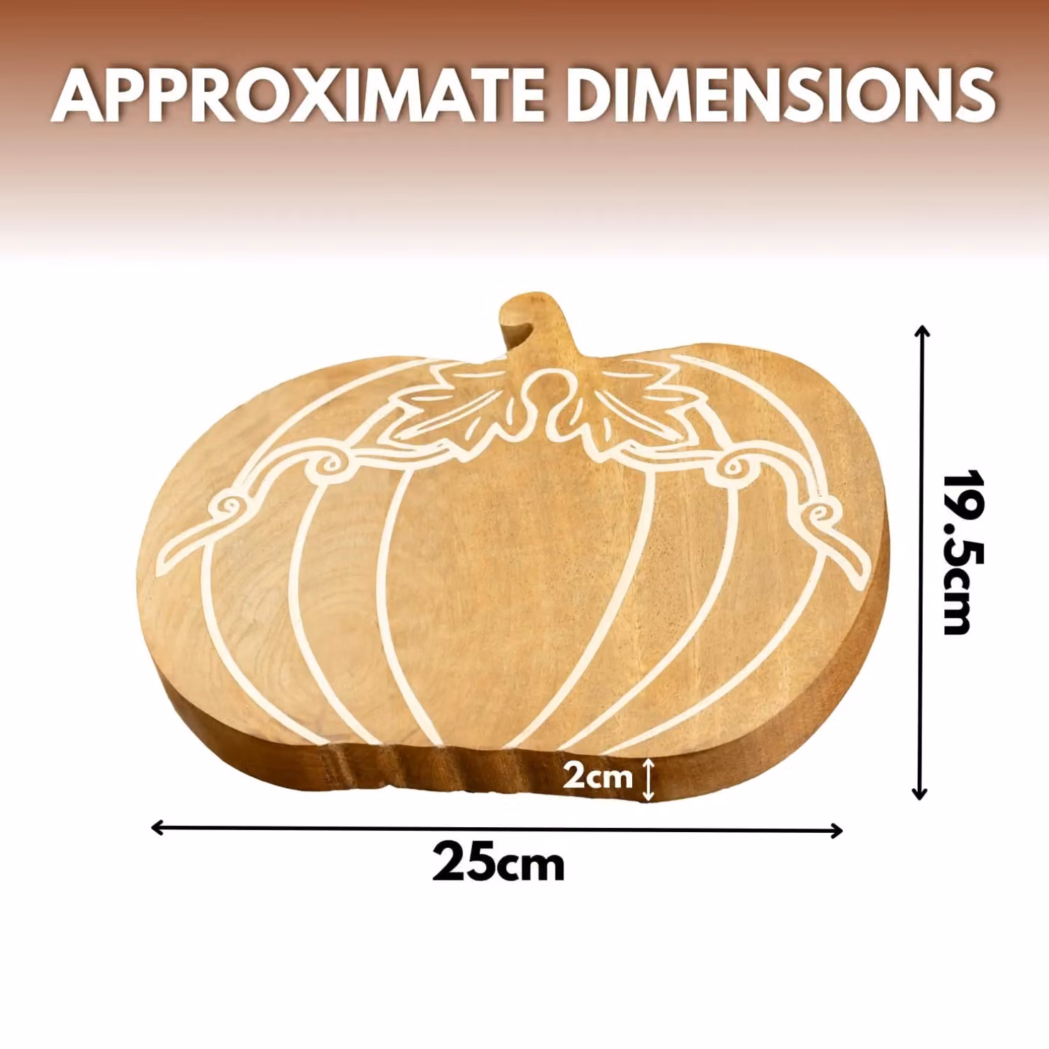 Marco Paul Rustic Wooden Pumpkin Autumn Decoration in Beige, 25 cm – 2