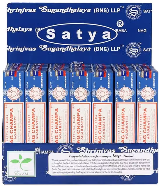 Satya Nagchampa Incense Sticks, Set of 42 Packets, Blue