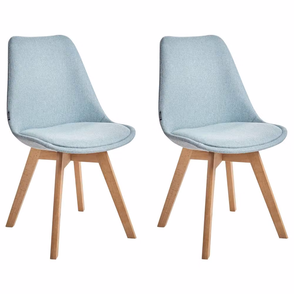 Wyld and Coco Mint Green Fabric Dining Chairs, Set of 2, with Beechwood Legs – 2