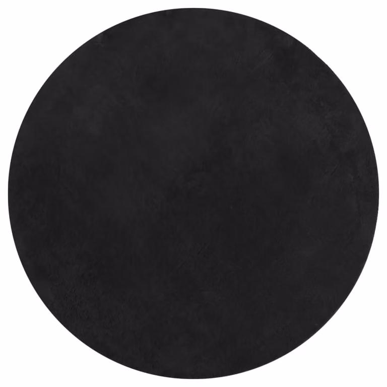 Berkfield Home HUARTE Round Short Pile Soft and Washable Rug in Black, Diameter: 80 cm