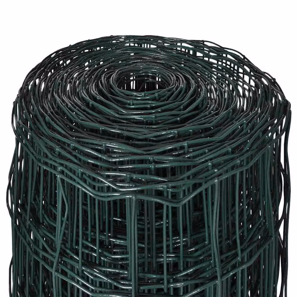 Berkfield Home Euro Fence Green PVC-Coated Steel Fencing, W: 10 m, H: 1.8 m – 4