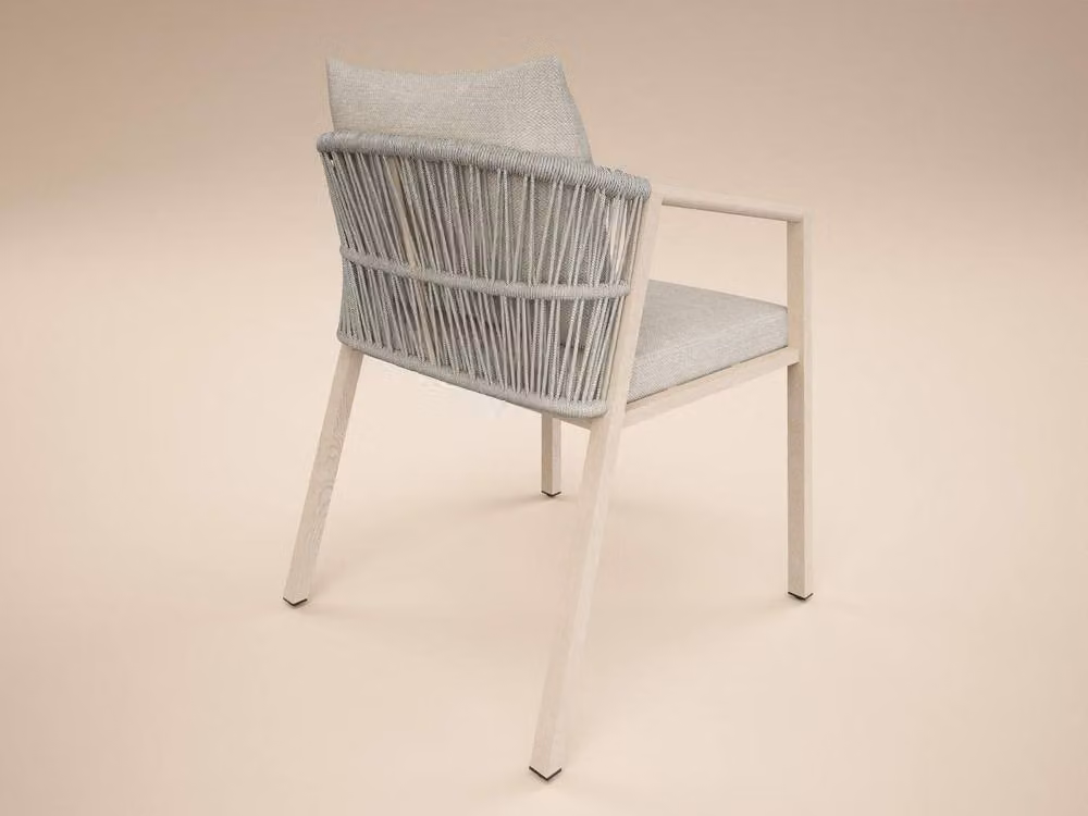 Solace+Co Hana Oval Garden Dining Table and Lynden Rattan Chairs Set of 4 in Beige and Grey – 2
