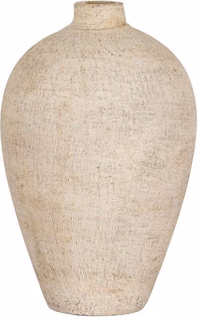 Hill Interiors Morrow Ceramic Tabletop Vase in White, Yellow and Beige