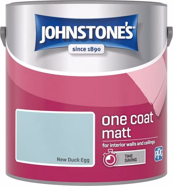 Johnstone's One Coat Matt Emulsion Paint in Blue, 2.5L