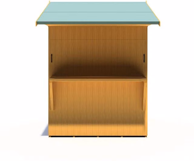 Shires Single Door Garden Bar and Store in Brown, W/D/H: 182.88 x 119.0 x 255.3 cm