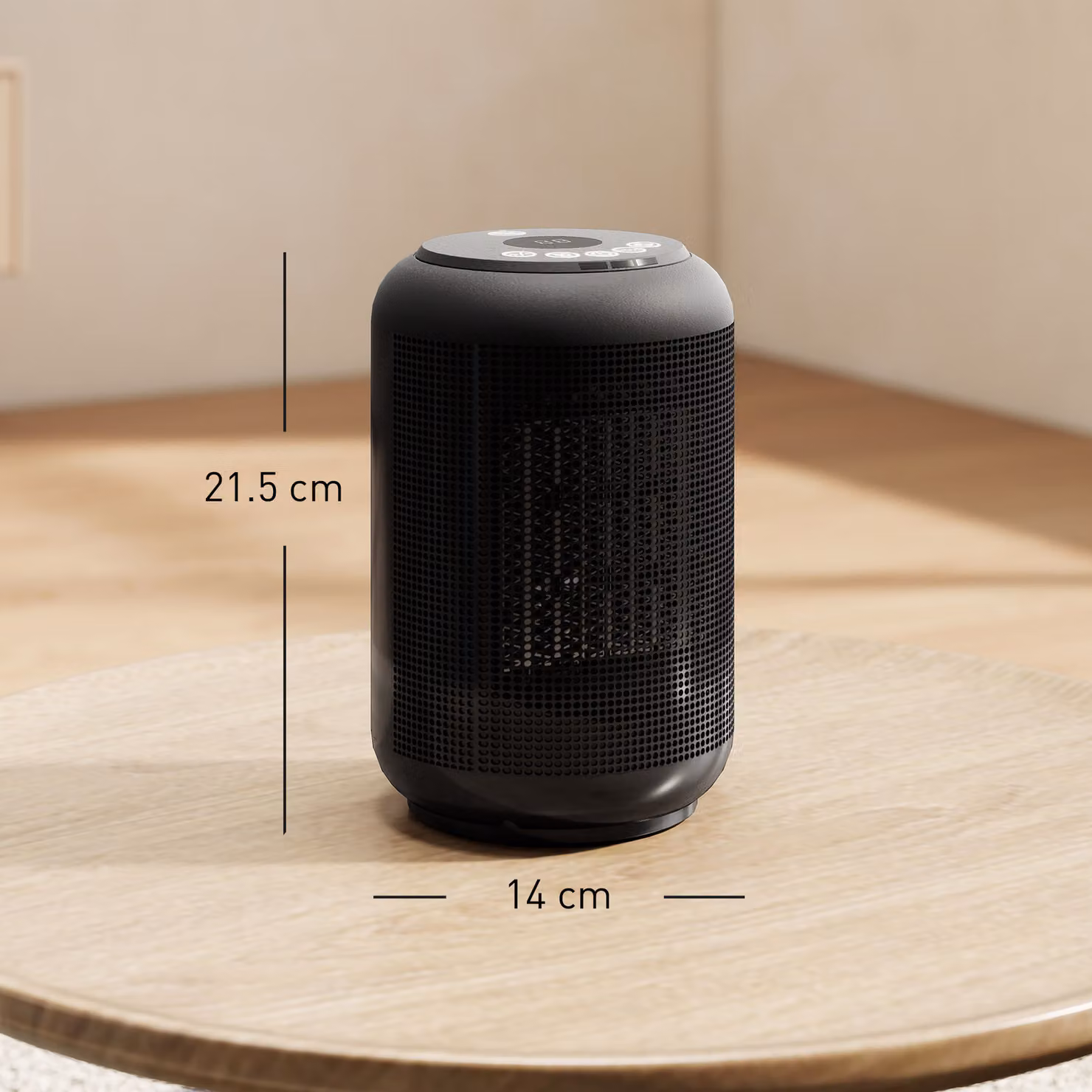 HOMCOM 1500W Ceramic Electric Fan Heater with Timer, Overheat and Tilt Protection, Black – 3