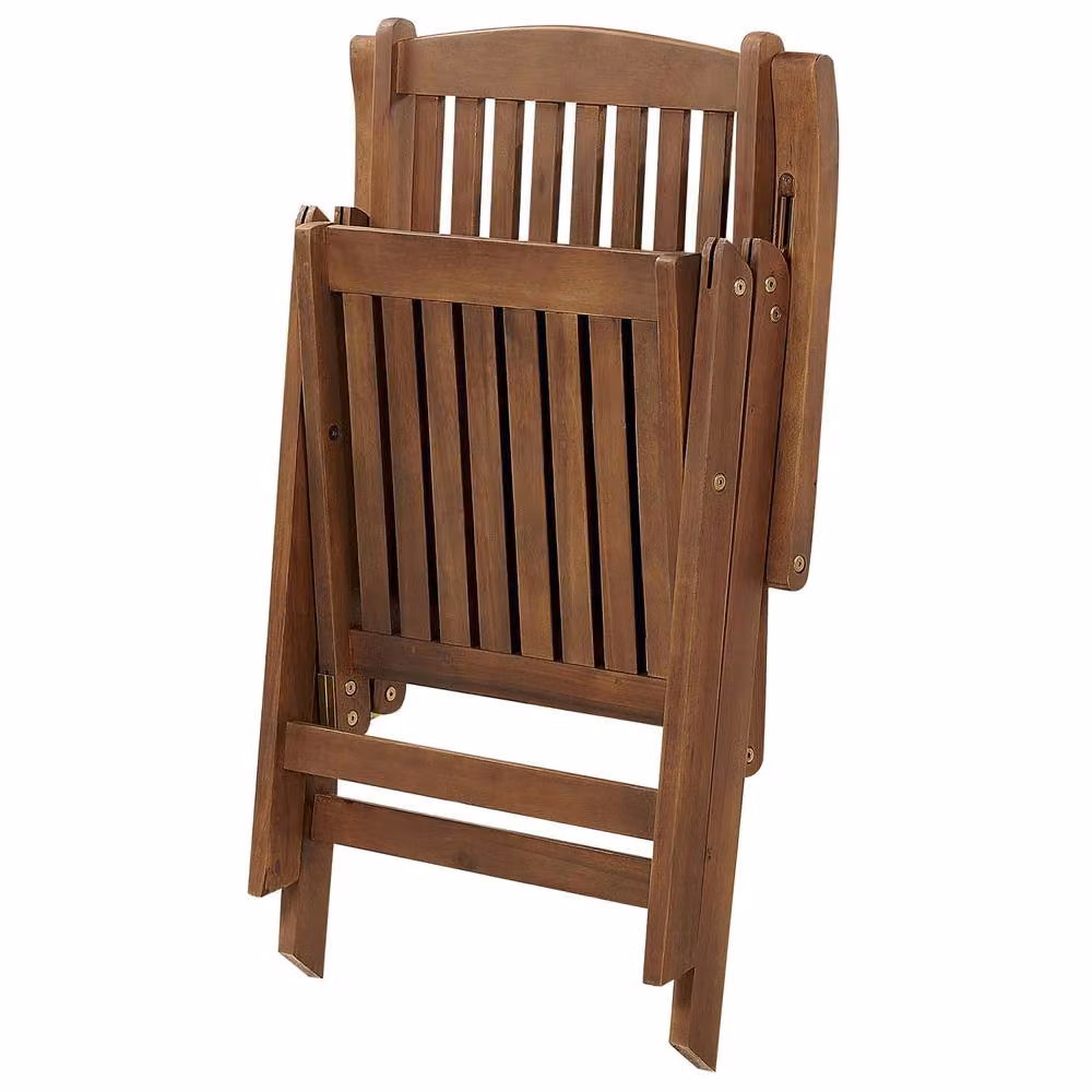 Wyld and Coco Adjustable Foldable Garden Chair in Brown Oiled Acacia Wood – 4