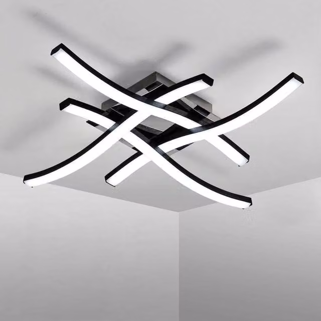 EONLION 24W Modern LED Ceiling Light in Black with Cool White Light – 1