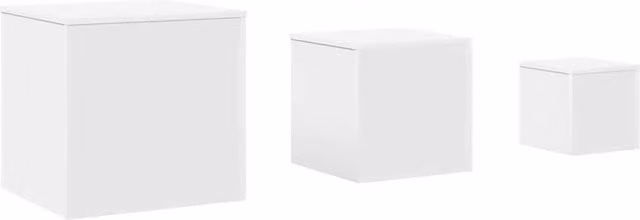 Berkfield Home Set of 3 Nesting Side Tables in White Matt MDF