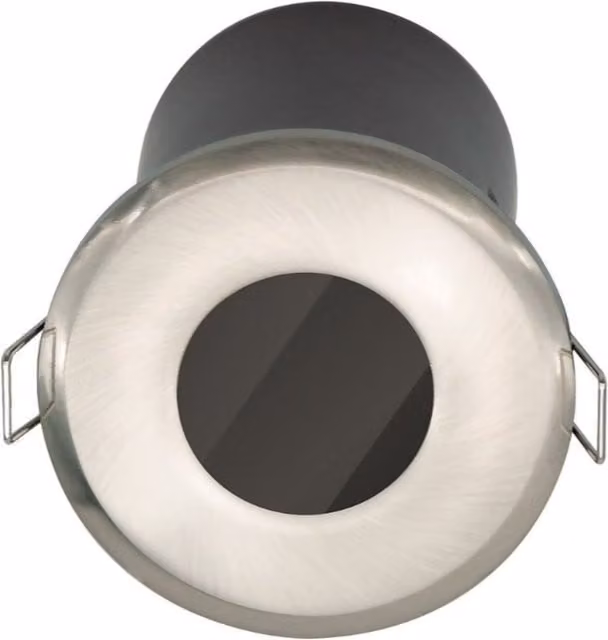 First Choice Lighting Set of 16 Fire Rated Recessed Bathroom Downlights, IP65 Dimmable, Silver Stainless Steel – 1