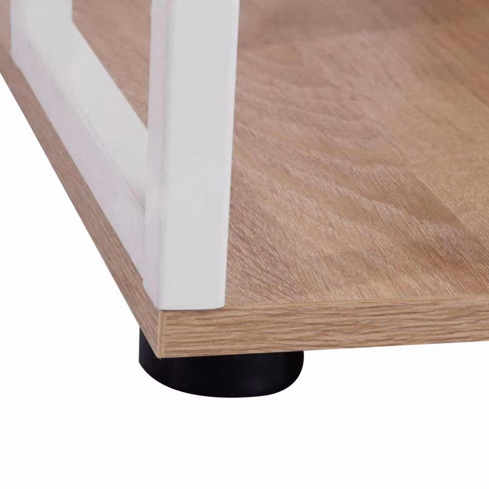 FORGEVIO Multicolour Computer Desk with 2 Drawers and Multi-Shelves – 4