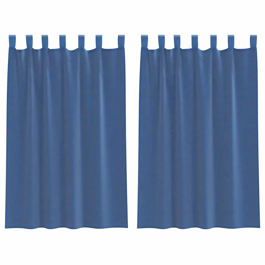 Berkfield Home Royal Blue Transparent Voile Fabric Panel Curtains with Rod Pockets, 2 Pack – 2