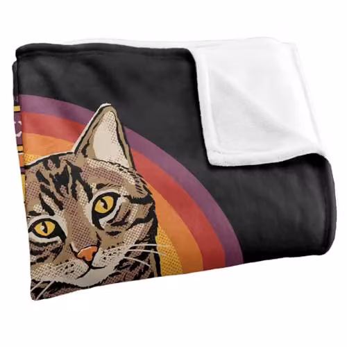 Steven Rhodes Talk To Your Cat Super Soft Fleece Throw Blanket, Multicolour, W/D/H: 152 x 127 cm – 7