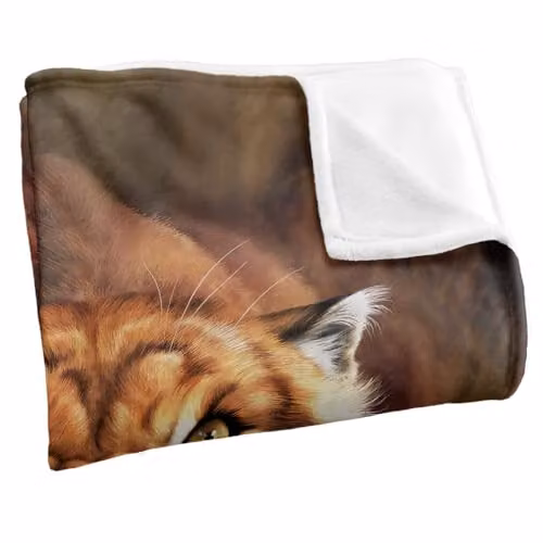 JQ Licensing Jlo Saber-Toothed Tiger Super Soft Silky Touch Fleece Throw Blanket, Multicolour, W/D/H: 91 x 147 cm – 2