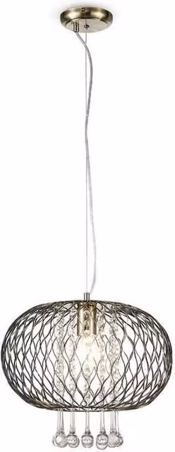 Netlighting Chelsie Large Ceiling Pendant with Clear Glass in Antique Brass and Bronze