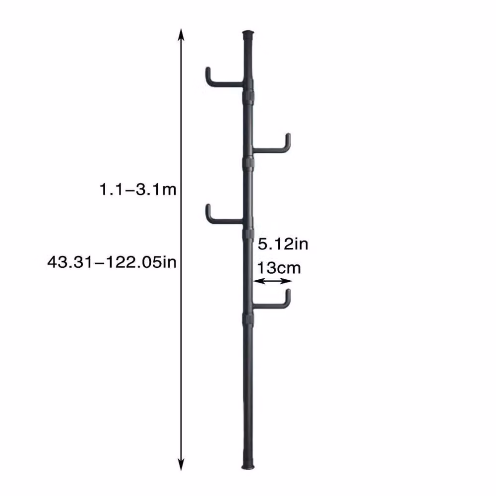 EONLION Black Metal Laundry Pole Clothes Drying Rack, Length: 100 cm – 2
