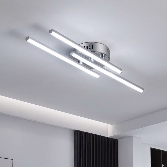 COMELY 18W LED Curved Ceiling Light in Silver with Cool White 6500K Light – 1
