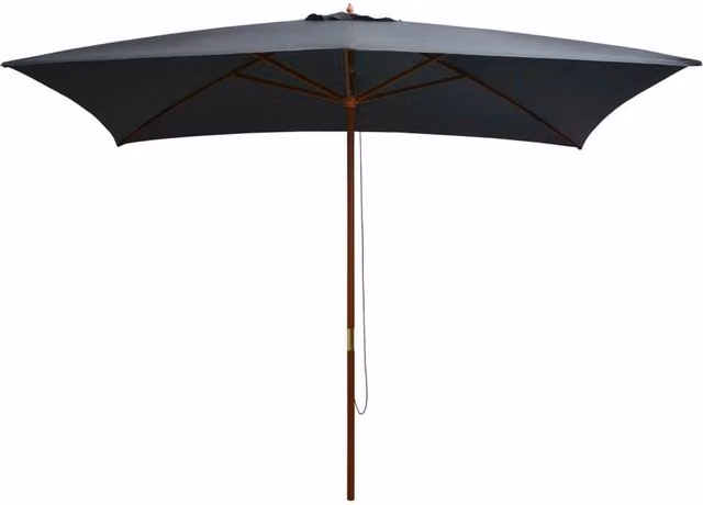 Berkfield Home Outdoor Parasol with Wooden Pole, Anthracite Black, W: 300 cm, D: 200 cm – 1