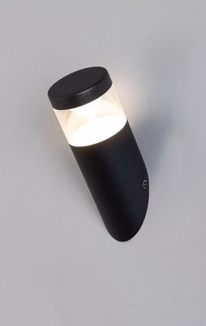 BHS Lighting Asher Modern LED Outdoor Wall Light in Black – 1