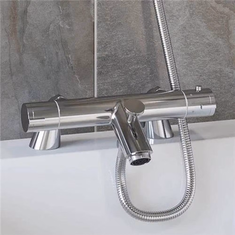 NESTLUNE Chrome Deck Mounted Bath Shower Mixer with Handset – 2