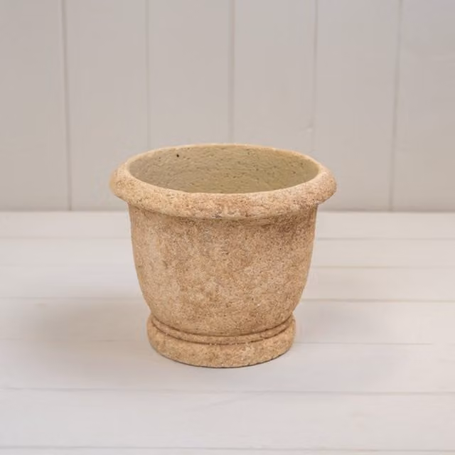 KDMD Classic Round Sand Concrete Tabletop Urn Pot