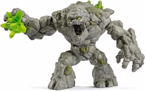 Schleich Eldrador Creatures Stone Monster Toy with Crystal Set, Grey Fantasy Action Figure 70141