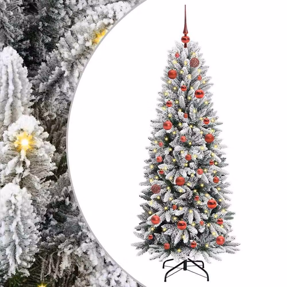Berkfield Home Artificial Green Christmas Tree with 150 White LEDs, H 150 x W 63 x D 63 cm – 2