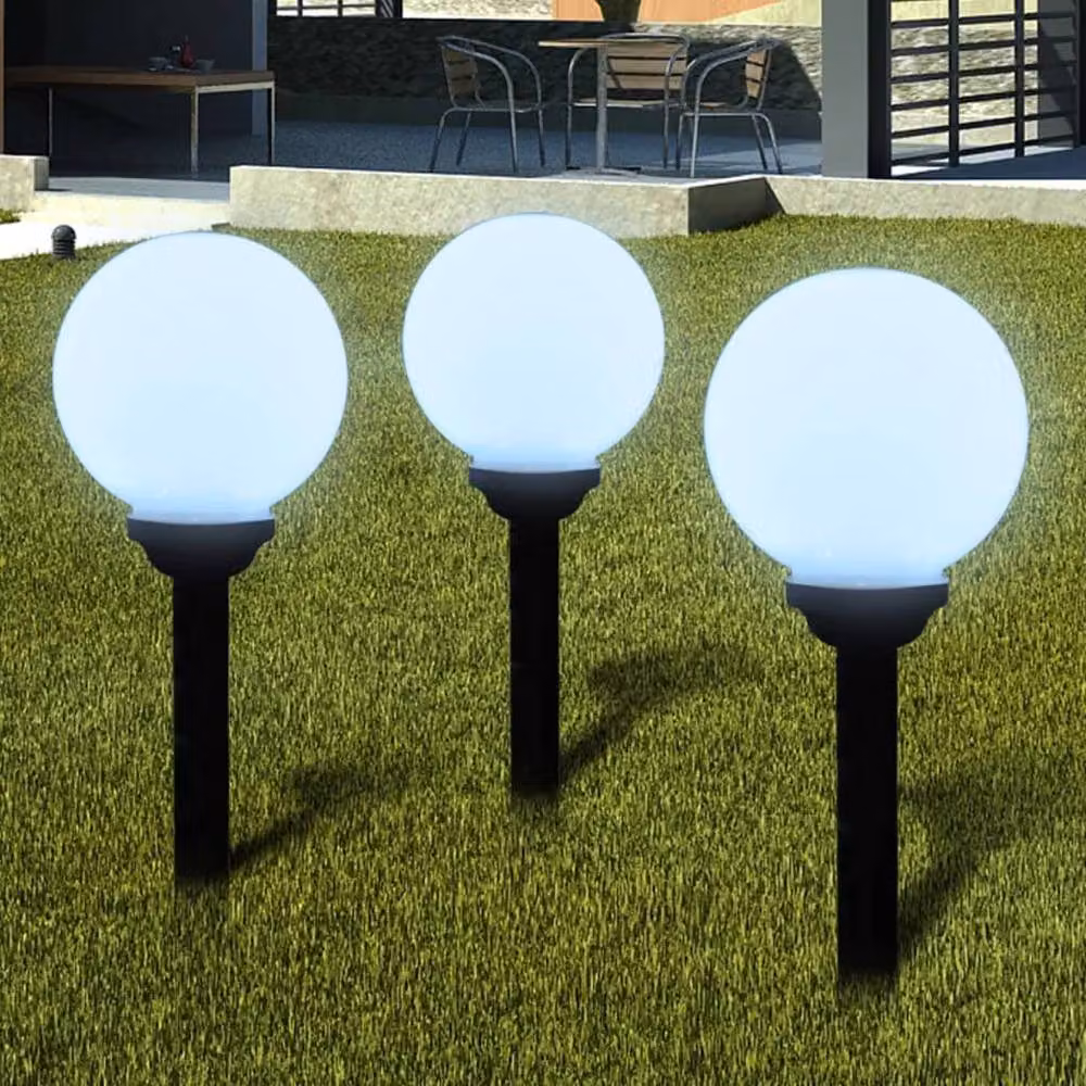 Berkfield Home Solar LED Outdoor Pathway Lamps with Ground Spike, 6 Pack, White, Height: 20 cm – 2