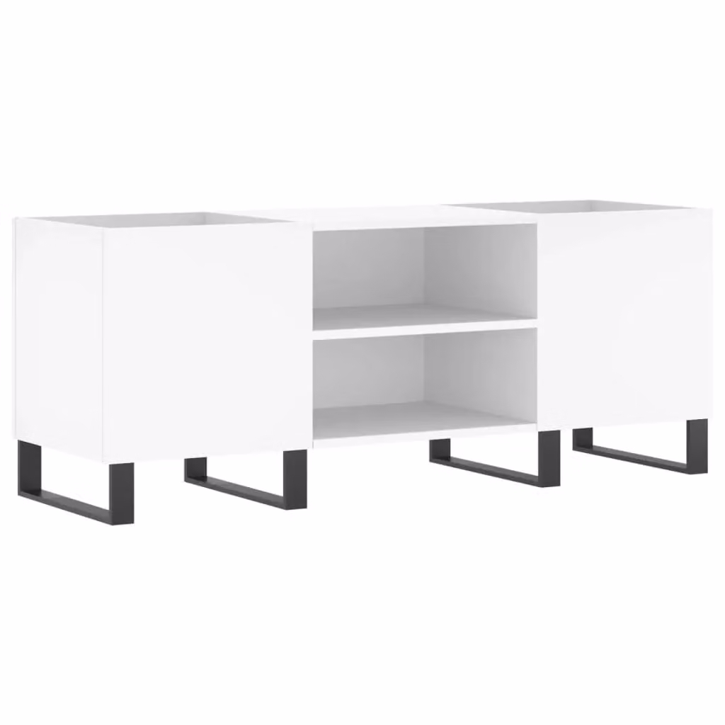 Berkfield Home Record Cabinet in White, W/D/H: 121 x 38 x 48 cm – 2