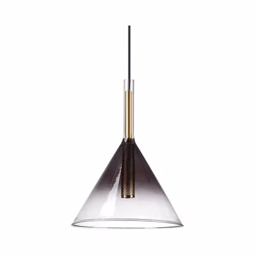 Netlighting Empire Dome Cone Pendant Ceiling Light in Black Glass