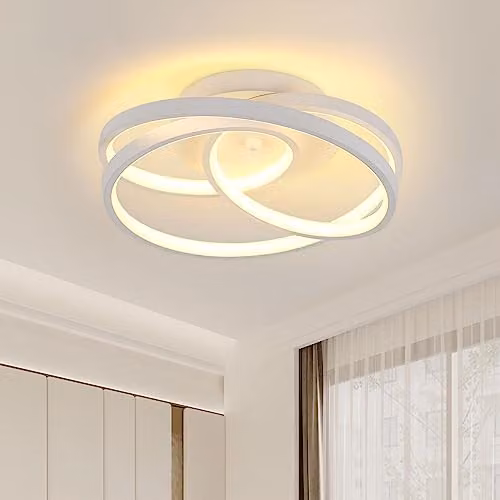 Goeco Modern White Ring LED Ceiling Lamp, 40W, 4500LM, 3000K Warm White Light – 1