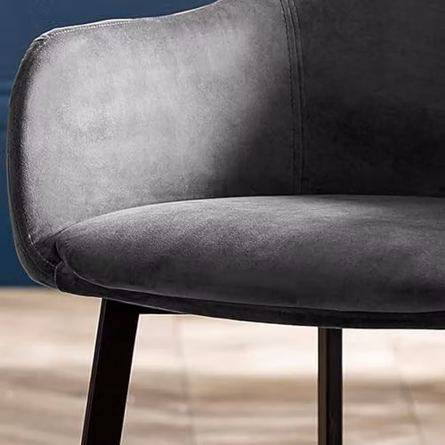 Julian Bowen Lima Set of 2 Grey Velvet Dining Chairs with Armrests – 4