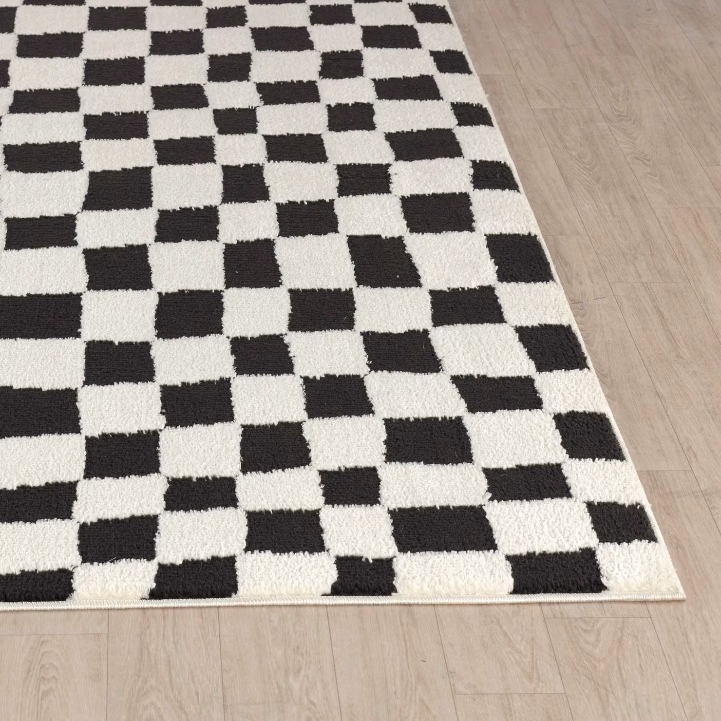 Livabliss Freud Modern High Pile Checkerboard Living and Dining Room Rug in Black and Brown, W: 160 cm, L: 215 cm – 5