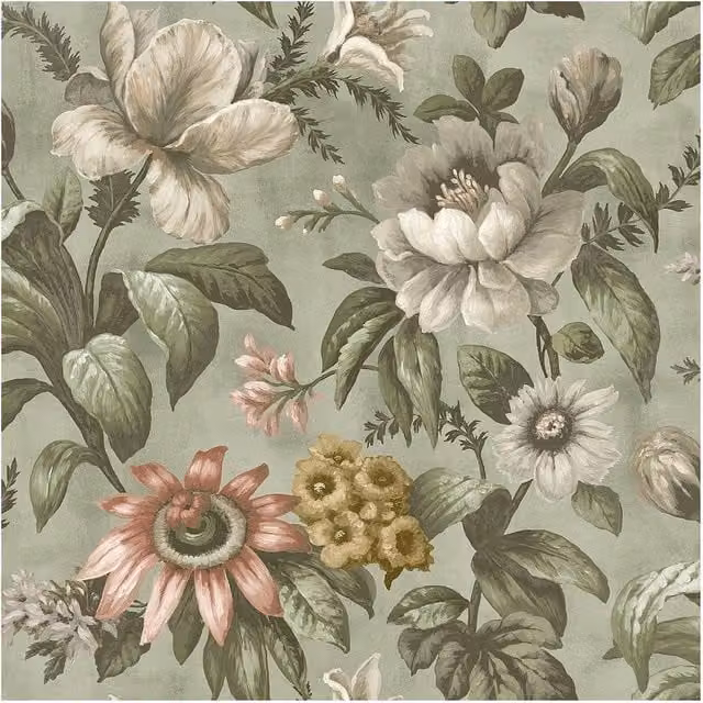 Superfresco Easy Gardenia Sage Green Floral Botanical Wallpaper, Width: 52 cm – 1