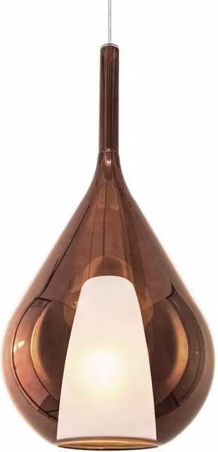 Netlighting Kalique Teardrop Dome Pendant Ceiling Light in Copper with Transparent Glass, Diameter: 28 cm, 1x E27 – 1