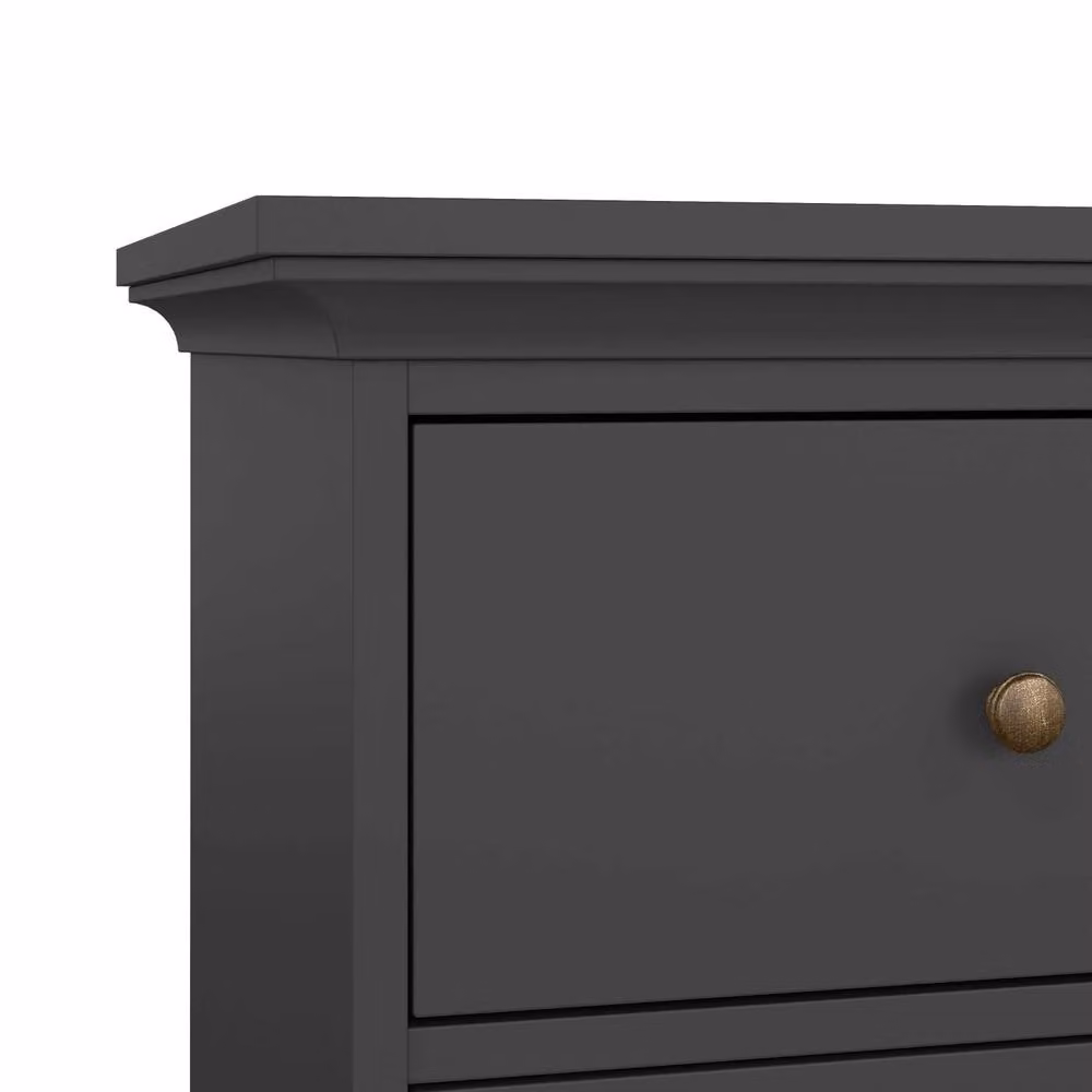 Wyld Haus Osaka Farmhouse 6 Drawer Chest in Dark Grey Wood, H 139.4 x W 48.5 x D 68.8 cm – 4