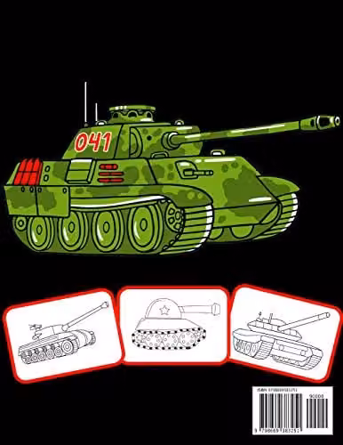 Tank Coloring Book for Kids with 100 Pages of Various Tank Images, Multicolour – 2
