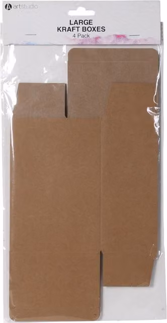 Art Studio Large Kraft Paper Boxes in Brown, Pack of Four