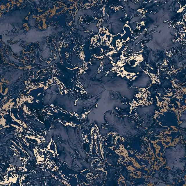 I Love Wallpaper Abstract Liquid Marble Wallpaper in Blue and Bronze