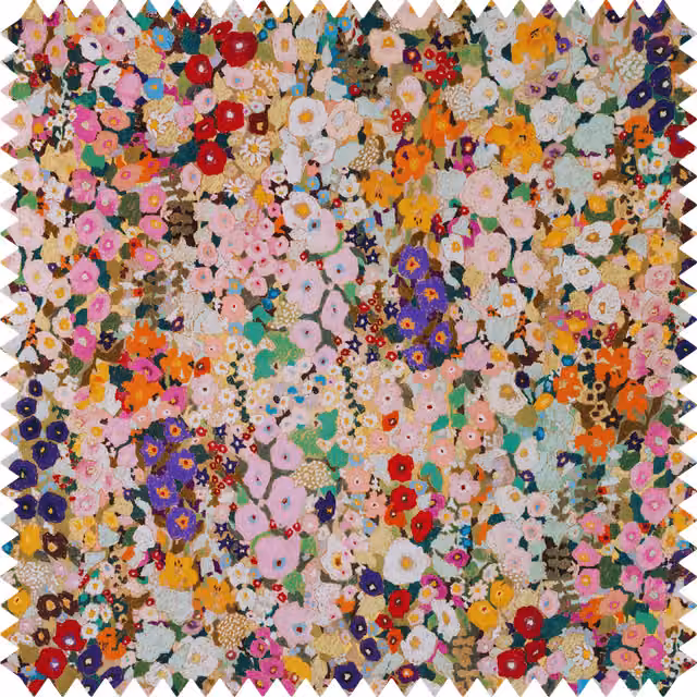 House of Hackney Hollyhocks Organic Velvet Fabric in Spring Multicolour