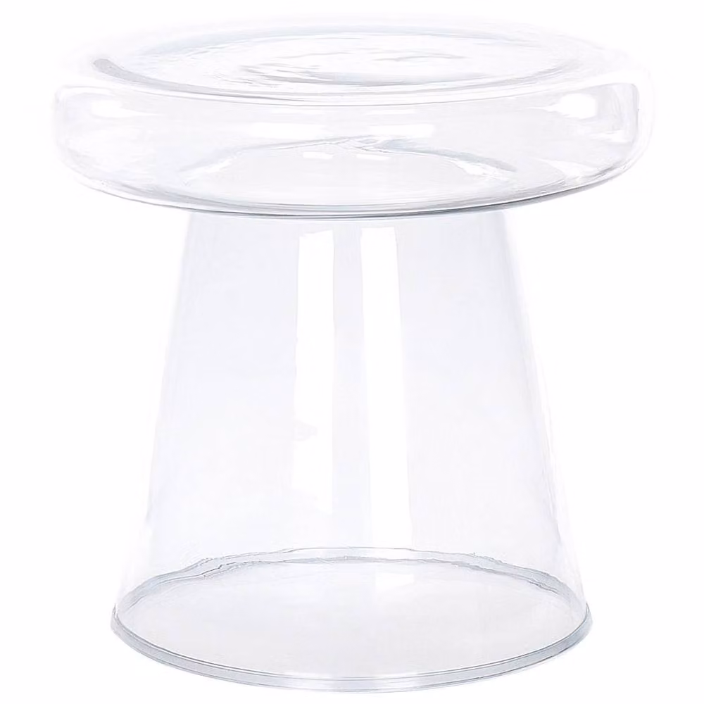 Wyld and Coco Round Transparent Glass Side Table with Tinted Lacquered Finish, W/D/H: 39 x 39 x 39 cm – 2