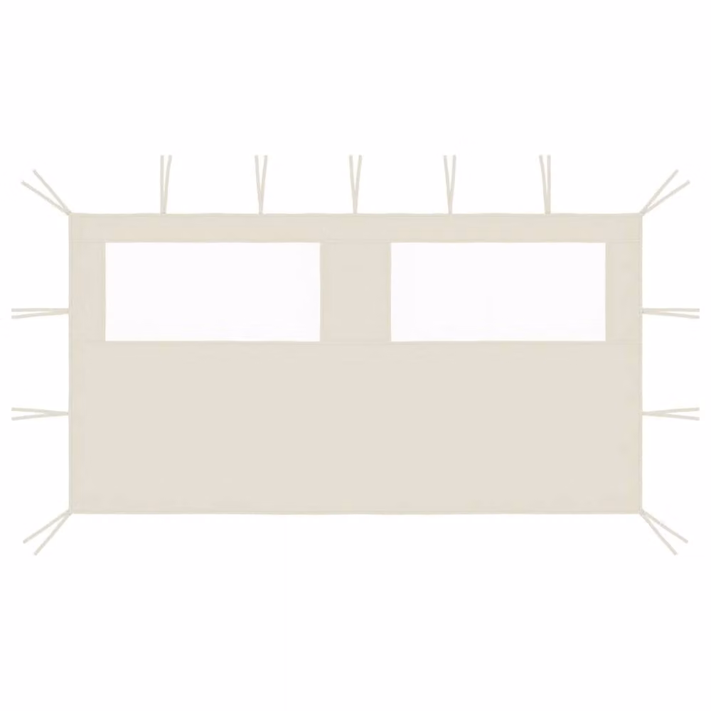 Berkfield Home Gazebo Sidewall with Windows, Beige, W: 400 cm, D: 200 cm