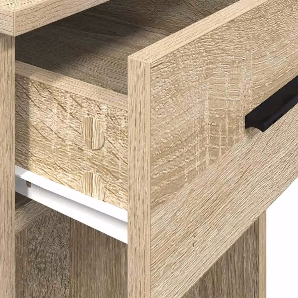 Berkfield Home Computer Tower Stand with Drawer in Sonoma Oak Brown, W/D/H: 35 x 45 x 77 cm – 3