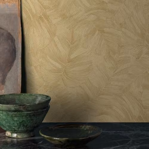 Grandeco Vanavara Monstera Leaf Textured Botanical Wallpaper, Yellow – 2