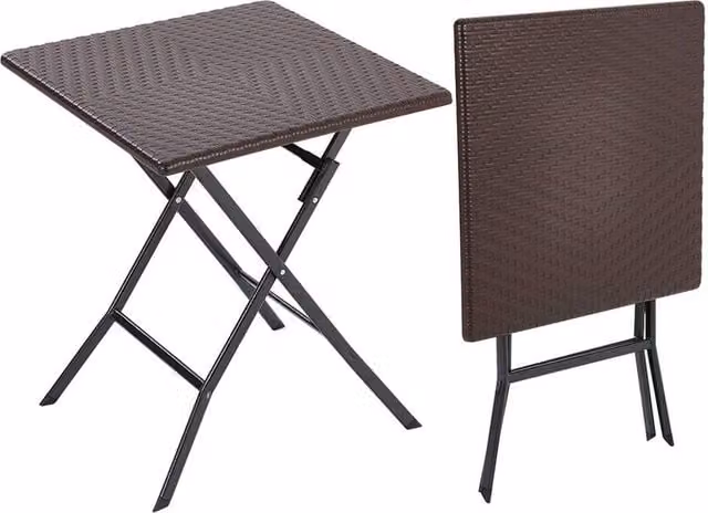 Garden Sanctuary Brown Rattan and Metal Outdoor Bistro Table
