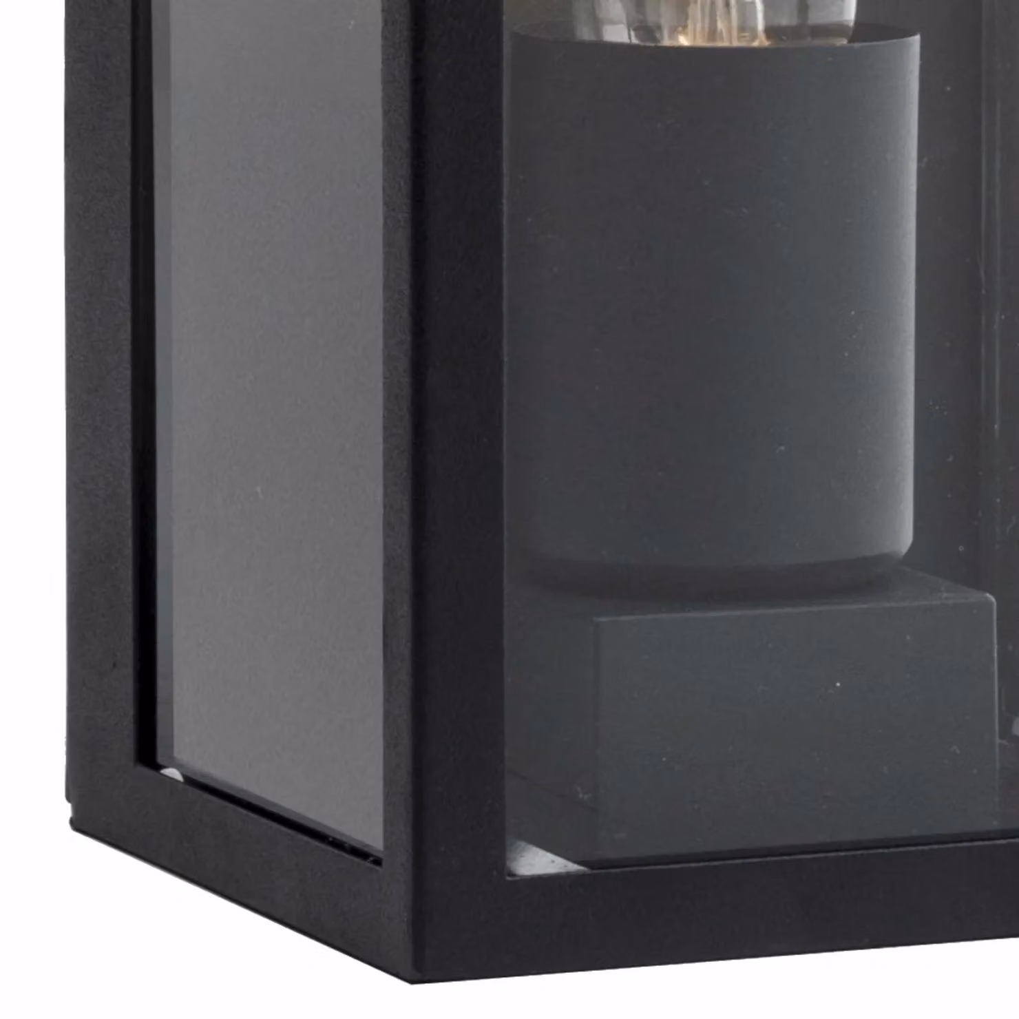 First Choice Lighting Mansfield Black and Transparent Glass IP44 Outdoor Flush Wall Light – 2