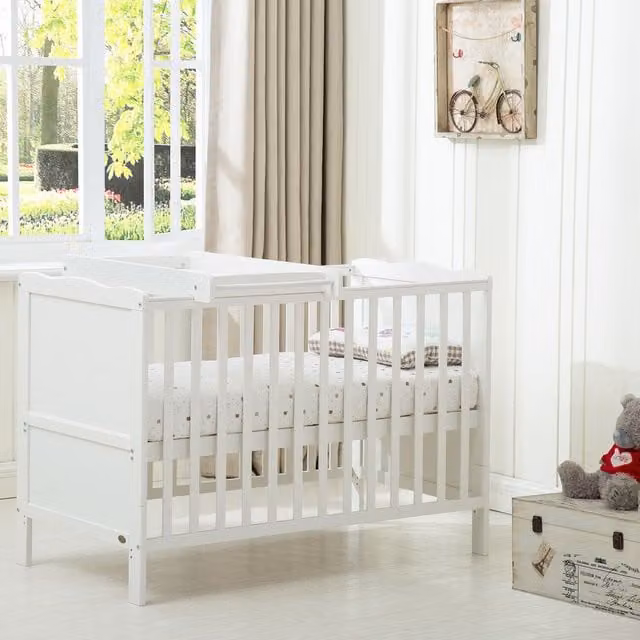 Mcc Direct Orlando Top Changer in White with Drop Side and Removable Fabric Cover