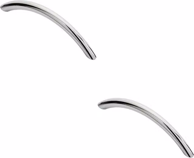 Loops 2-Pack Curved Bow Cabinet Pull Handles in Chrome, 96mm Fixing Centres