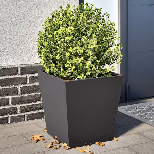 Berkfield Home Garden Steel Planter Tubs, Black, 2 Pack, W/D/H: 40 x 40 x 40 cm – 1