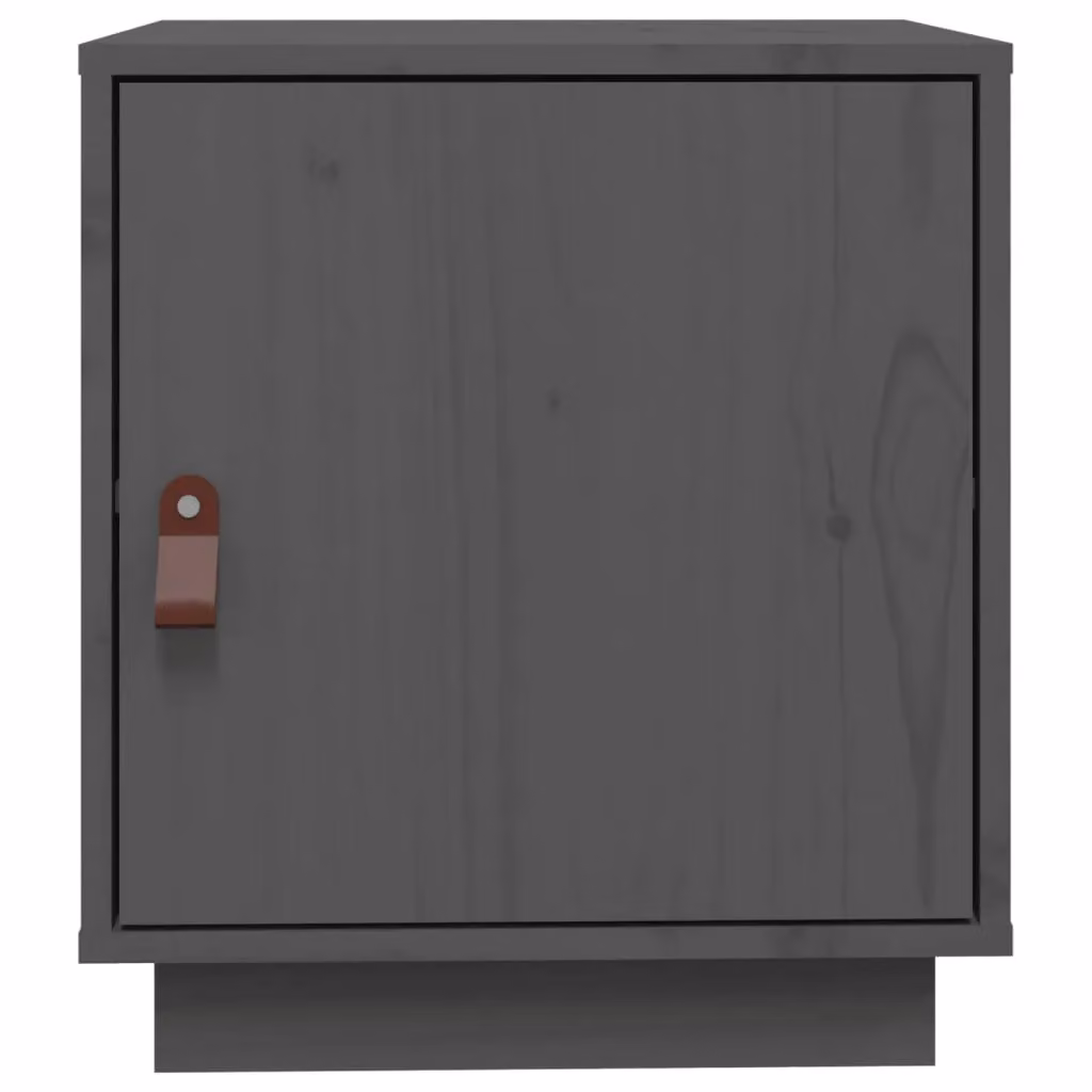 Berkfield Home Set of 2 Grey Solid Wood Pine Bedside Cabinets, W: 40 cm, D: 34 cm, H: 45 cm – 4